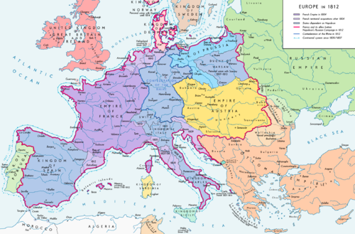 Map of Europe 1812